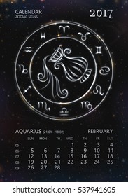 Silver Zodiac Calendar for 2017 year.12 zodiac symbols
