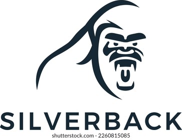 Silverback gorilla minimalist logo design