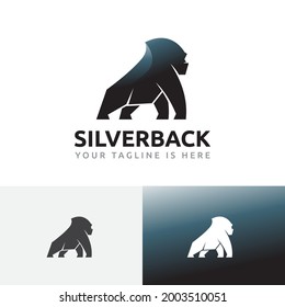 Silverback Strong Gorilla Big Monkey Jungle Mascot Logo