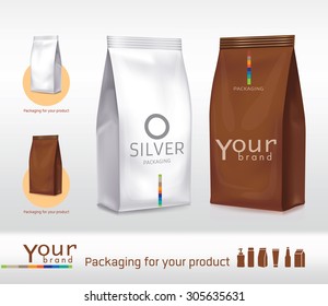 Silver-Brown bag package on a white background