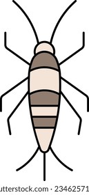 silverfish bug insect pest earwig Outline eps