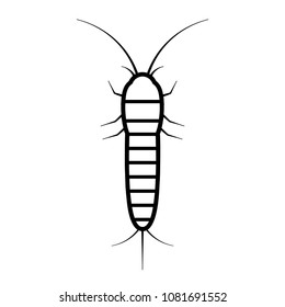 Silverfish icon. Pest control clipart isolated on white background