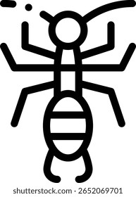 silverfish icon. Thin Linear Style Design Isolated On White Background