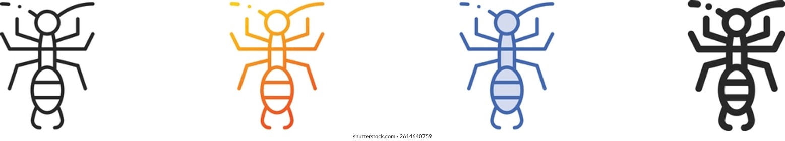 silverfish icon.Thin Linear, Gradient, Blue Stroke and bold Style Design Isolated On White Background