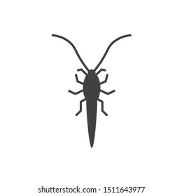 Silverfish insect icon. flat simple pictogram. Bug vector illustration