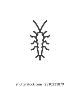 Silverfish insect line icon. linear style sign for mobile concept and web design. Silverfish pest outline vector icon. Symbol, logo illustration. Vector graphics