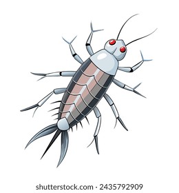 Silverfish isolated illustration on white background