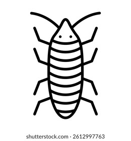 Silverfish Vector Line Icon Design