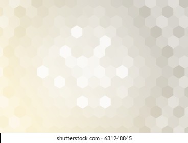 silver-gold color hexagon wallpaper. raster illustration for design. abstract geometry pattern