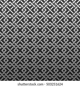 Silver/platinum metallic background with geometric pattern. Elegant luxury style.