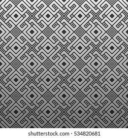 Silver/platinum metallic background with geometric pattern. Elegant luxury style.
