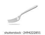 Silverware fork vector isolated on white background.