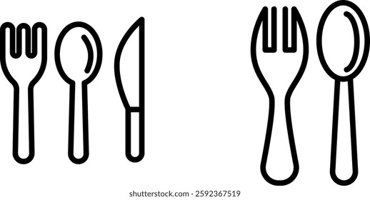 "Silverware Icon – Symbol of Dining, Cutlery, and Tableware Essentials"