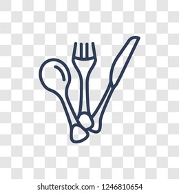 Silverware icon. Trendy linear Silverware logo concept on transparent background from Furniture and Household collection