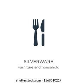 Silverware icon vector. Trendy flat silverware icon from furniture and household collection isolated on white background. Vector illustration can be used for web and mobile graphic design, logo, eps10