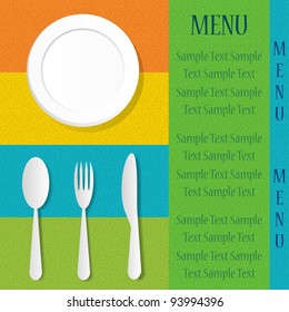 Silverware on the menu card