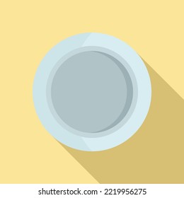 Silverware plate icon flat vector. Dinner meal. Empty plate