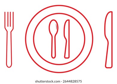 Silverware solid monochrome icon set. Fork, Spoon and Knife icons. design eps 10 