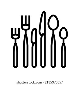 silverware utensil line icon vector. silverware utensil sign. isolated contour symbol black illustration