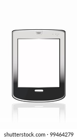 Silvery  abstract tablet pc on white background