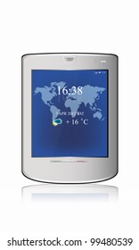 Silvery  abstract tablet pc on white background