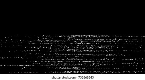Silvery small confetti on a black background. Luxury festive New Year background. Silver shiny abstract texture. Element of design. Vector illustration, EPS 10.