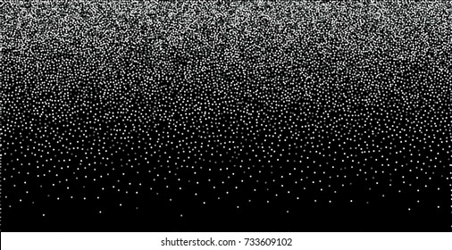 Silvery small confetti on a black background. Luxury festive New Year background. Silver shiny abstract texture. Element of design. Vector illustration, EPS 10.