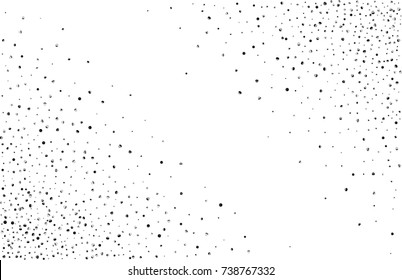 Silvery small confetti on a white background. Luxury festive New Year background. Silver shiny abstract texture. Element of design. Vector illustration, EPS 10.