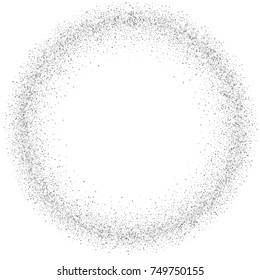 Silvery small confetti on a white background. Luxury festive New Year background. Silver shiny abstract texture. Element of design. Vector illustration, EPS 10.