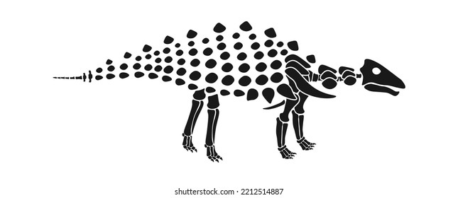 Silvisaurus Dinosaur skeleton Prehistoric Animal. Vector illustration