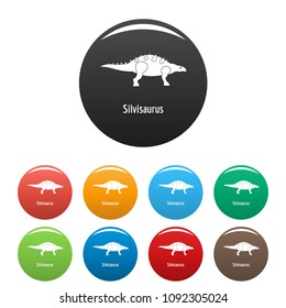 Silvisaurus icon. Simple illustration of silvisaurus vector icons set color isolated on white
