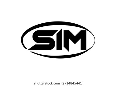 SIM Abstract Modern Lettermark Logo Design. Caligrafia profissional iniciais vetorial Design.