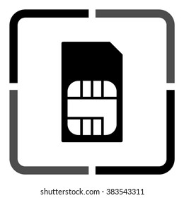 Sim card -  black vector icon