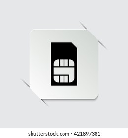 Sim card  - black vector icon