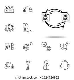 Sim card changing icon. Telecommunication icons universal set for web and mobile