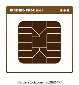SIM card chip, icon for the landing page