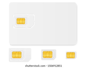 sim card chip for use in digital communication phones stock vector illustration isolated on white background