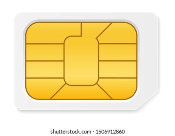 sim card chip for use in digital communication phones stock vector illustration isolated on white background