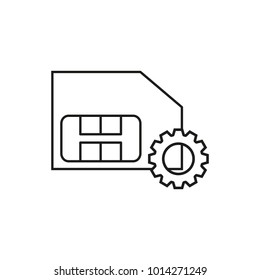 Sim card and cogwheel icons