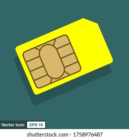 SIM Card Colored icon vector illustration . Sim card icon vector symbol chip.
