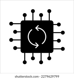 Sim card connection mobile technology communication isolated outline icon. Vector mobile telecommunications technology, internet circuit of microprocessor lines, computer chip, cpu chipset.