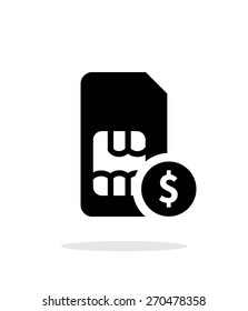 SIM card with dollar simple icon on white background. Vector illustration.