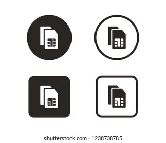 Sim card, double sim card icon sign symbol