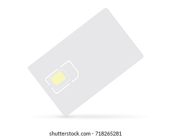 SIM card. Easy to change color mock up vector template
