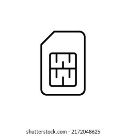 sim card editable stroke icon, Smart stroke icon