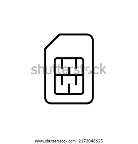 sim card editable stroke icon, Smart stroke icon