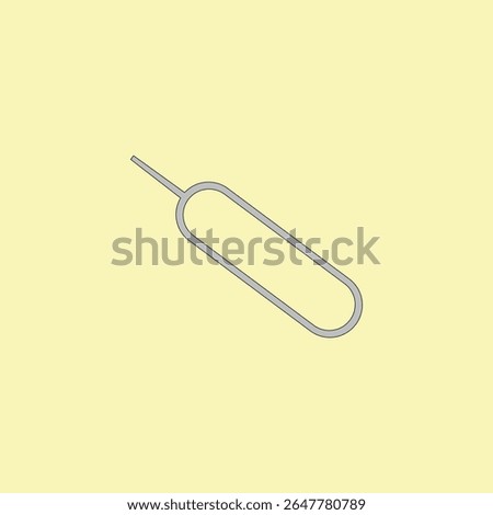 Sim card eject pin vector illustration. Removal needle pin