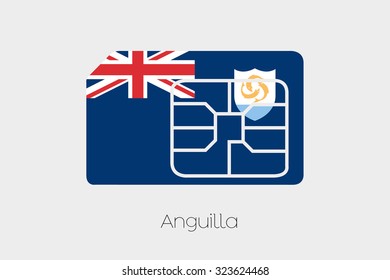A SIM Card Flag Illustration of the country of Anguilla