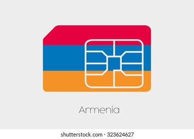 A SIM Card Flag Illustration of the country of Armenia