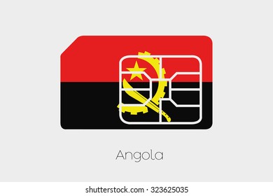 A SIM Card Flag Illustration of the country of Angola